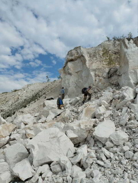 Слет юных геологов на Вольском меловом карьере